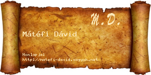 Mátéfi Dávid névjegykártya