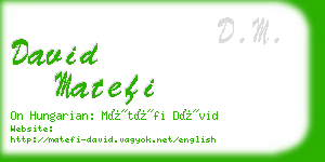 david matefi business card